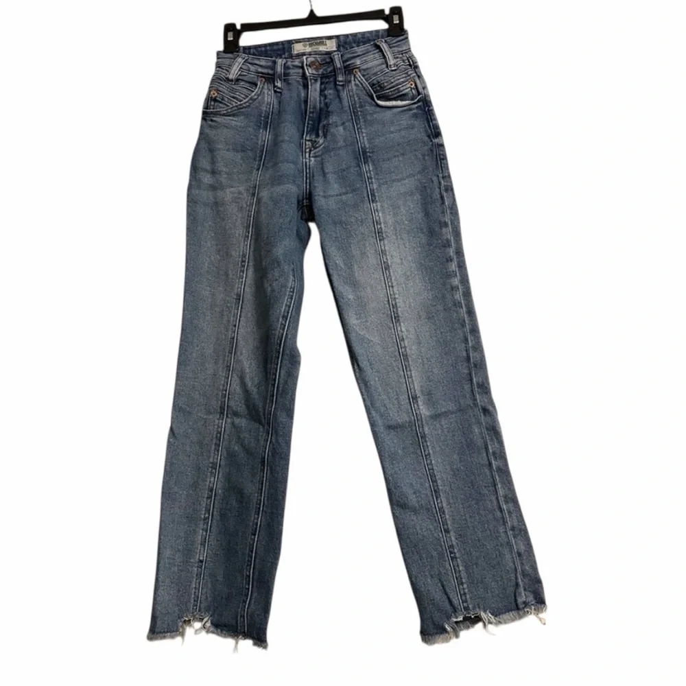 Rock & Roll Denim High Rise Cropped Jeans Women’s Medium Wash Front Seam
